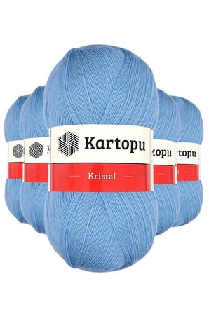 Northcity Kristal Çift Katlı El Örgü İpi Bebe Mavi K540 – 5’li Paket, %100 Akrilik, En İnce Lif İpi