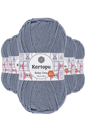 Northcity Baby One Tüylenmeyen El Örgü İpi – Jeans Mavi 5'li Paket, Bebek Örgü İpi