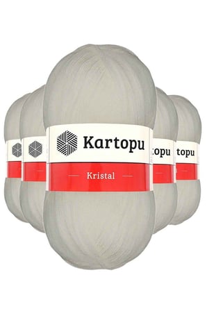 Northcity Kristal Çift Katlı El Örgü Lif İpi Ekru K013 - 5'li Paket %100 Akrilik İnce İplik