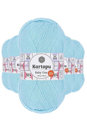 Northcity Baby One Tüylenmeyen El Örgü İpi – 5'li Gök Mavi K502 Seti