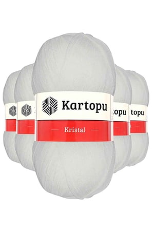 Northcity 5'li Kristal Çift Katlı El Örgü Lif İpi Beyaz K010 - Pırıl Pırıl Örgüler İçin İpeksi Akrilik İplik