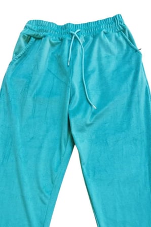 Northcity Parlak Kadife Cepli Pantolon Eşofman Pijama Altı Unisex Lastikli Paça Yeşil