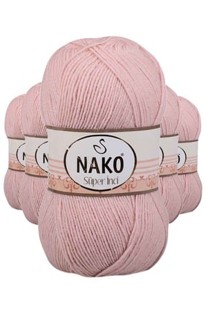 Northcity Süper İnci El Örgü İpi 5'li Set – 100 gr Açık Pudra 1479, Yün Akrilik Karışım