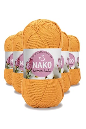 Northcity 5 Adet Koyu Sarı Cotton Lüks İplik – Yelek, Tunik, Kazak, Bluz, Hırka İpi