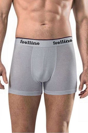 Northcity Feelline Gri Pamuklu Doğal Likralı Erkek Boxer 4'lü Paket - Terletmeyen Rahat İç Çamaşırı