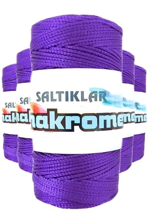 Northcity Makrome İpi Mor 5'li Paket - %100 Polyester Örgü İpi 100gr
