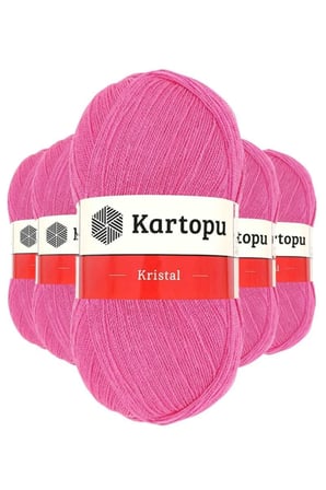 Northcity Kristal Çift Katlı El Örgü İpi Şeker Pembe 5'li Set - Pilling ve Sertleşme Sorununa Son
