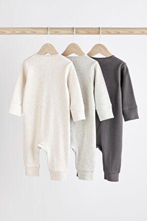 % 100 Pamuklu Gri 3’lü Tulum Set