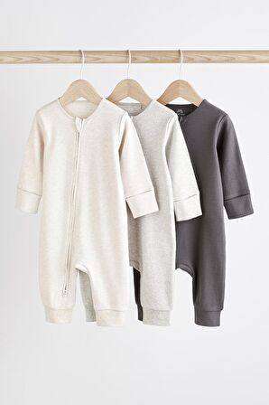 % 100 Pamuklu Gri 3’lü Tulum Set