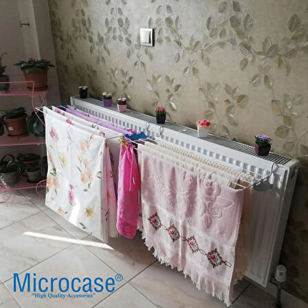 Microcase 5 Telli Paslanmaz Petek Üstü Çamaşır Kurutmalık - GRİ AL4901 3 ADET