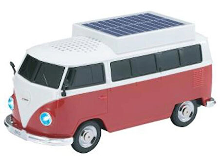 Kırmızı Vosvos Tasarımlı Solar Şarjlı Bluetooth Hoparlör 5W Güçlü Ses