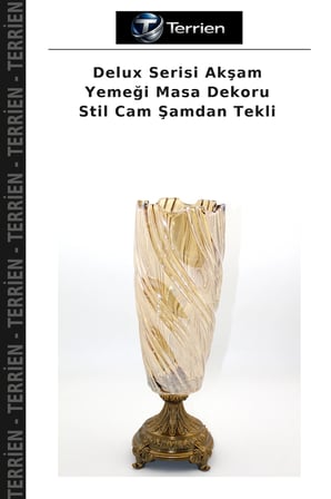 Delux Serisi Akşam Yemeği Masa Dekoru Stil Cam Şamdan Tekli