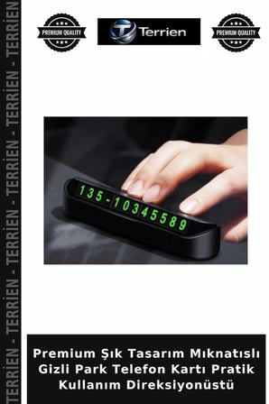 Premium Şık Tasarım Mıknatıslı Gizli Park Telefon Kartı Pratik Kullanım Direksiyonüstü