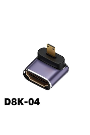 UHD 2.1 Adaptör, 8K 60Hz HDTV Dişi Konnektörden Mini/MicroHD Erkek Konnektöre 8K Yüksek Çözünürlüklü