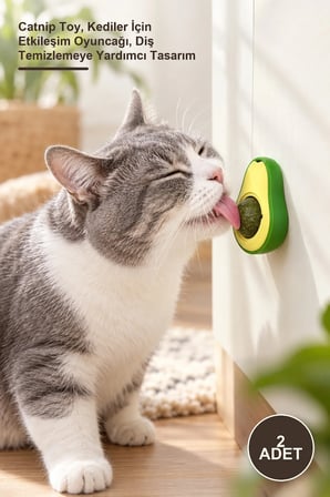 2 Adet Avokado Kedi Nanesi Oyun Topu – Catnip Toy, Kediler İçin Etkileşim Oyuncağı, Diş Temizlemeye Yardımcı Tasarım