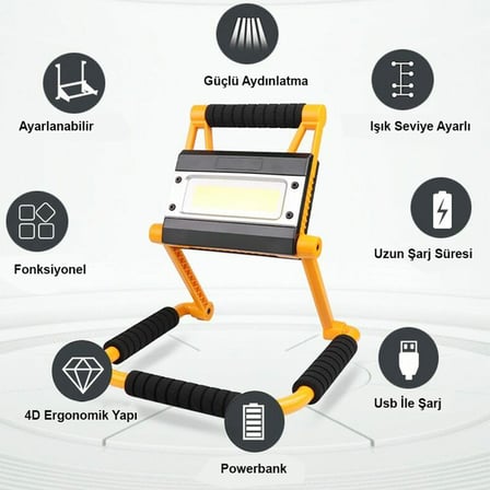 1300 Lümen Güçlü LED Yüksek Performanslı Aydınlatma Çalışma Işığı Projeksiyon Lamba Tadilat Lambası