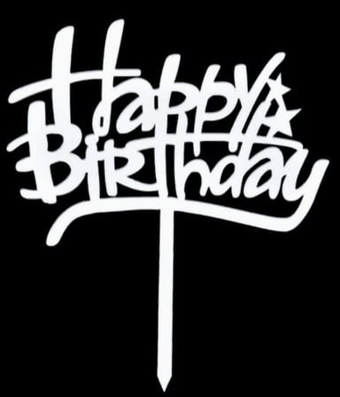 Özel Üretim Parti Dekoru Kutlama Doğum Süsü HAPPY BRITHDAY EL YAZILI GÜMÜŞ PASTA PLEKSİ