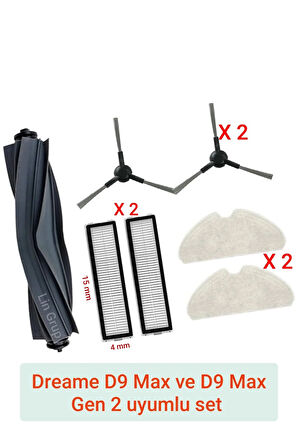 Dreame D9 Max ve D9 Max Gen 2 RLS5-BL1 uyumlu yedek parçaları