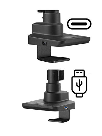 Tekli Ultra Geniş Monitör Kolu 17 "-49" 20kg TYP-C / USB çıkışlı