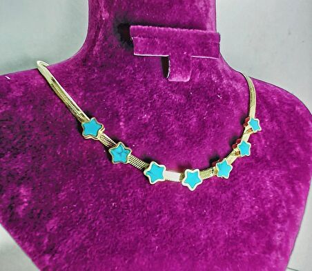 İTALYAN ZİNCİRLİ YILDIZ CHOKER ÇELİK KOLYE