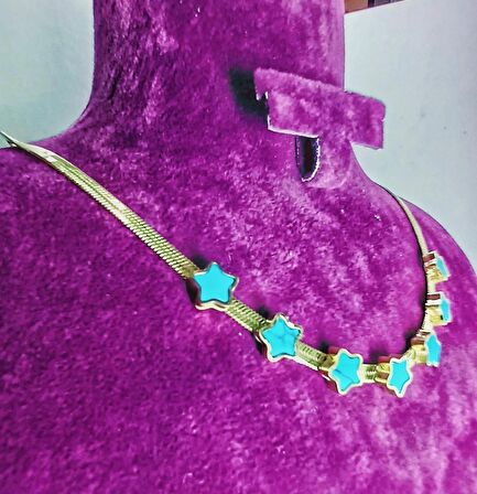 İTALYAN ZİNCİRLİ YILDIZ CHOKER ÇELİK KOLYE