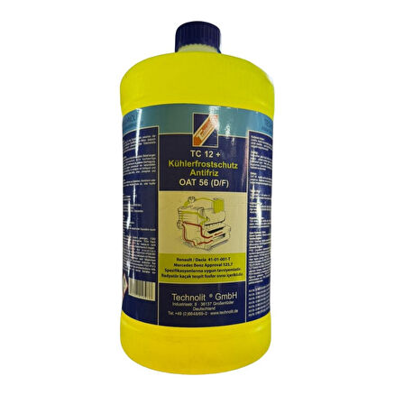 OAT Teknolojili Konsantre Antifriz Sarı Renault Ford Onaylı 3L