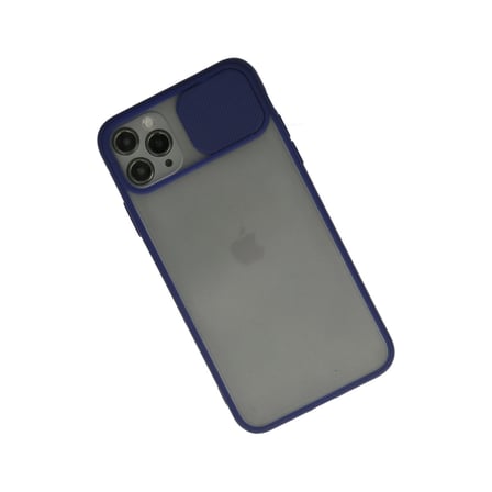 Apple İphone 11 Pro Max Kılıf Palm Buzlu Kamera Sürgülü Silikon - Lacivert iegxx