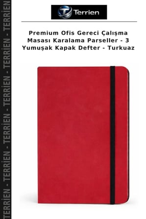 Premium Ofis Gereci Çalışma Masası Karalama Parseller - 3 Yumuşak Kapak Defter - Turkuaz