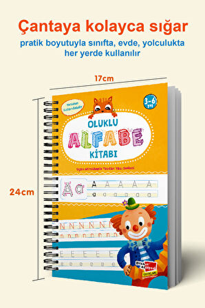 Harfleri ve Sayıları Yazmayı Kolayca Öğreten Kitap | Sihirli Uçan Kalemli Oluklu (kabartmalı) Kitap