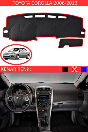 Dacia Lodgy Modelleri İçin Uygun Torpido Koruma Halısı Siyah Kenar Renk Kırmızı