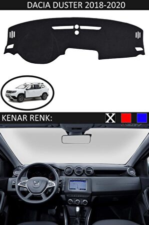 Dacia Logan MCV 2015-2020 İçin Uygun Torpido Koruma Halısı Siyah Kenar Renk Siyah