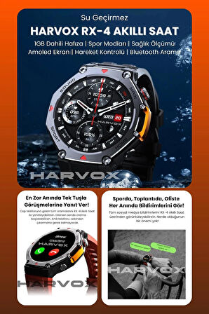 Tank Watch HARVOX RX-4 Akıllı Saat Su Geçirmez Askeri Akıllı Saat Android-ios Uyumlu