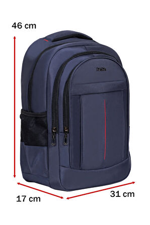 Lacivert Okul Çantası Geniş İç Hacim Yandan Cepli Uzun Ömürlü ve Sağlam Ortaokul Lise Üniversite