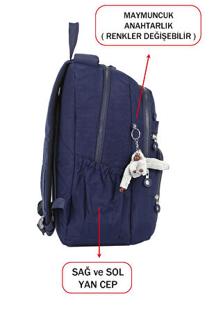 Kadın Sırt Çanta Su Geçirmez Krinkıl Kumaş Geniş İç Hacim Çok Bölmeli Ortopedik