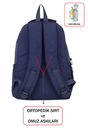 Kadın Sırt Çanta Su Geçirmez Krinkıl Kumaş Geniş İç Hacim Çok Bölmeli Ortopedik