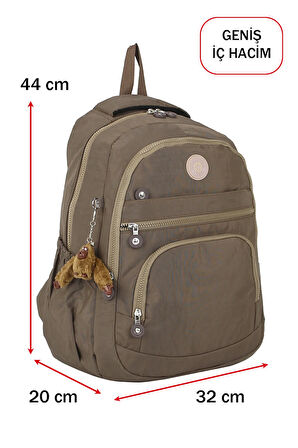 Kadın Sırt Çanta Su Geçirmez Krinkıl Kumaş Geniş İç Hacim Çok Bölmeli Ortopedik