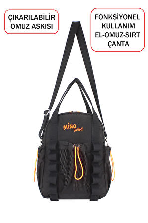 Fonksiyonel Ultra Hafif Siyah Kadın Sırt Çanta El ve Omuzda Kullanım Yeni Nesil Su İtici Kumaş