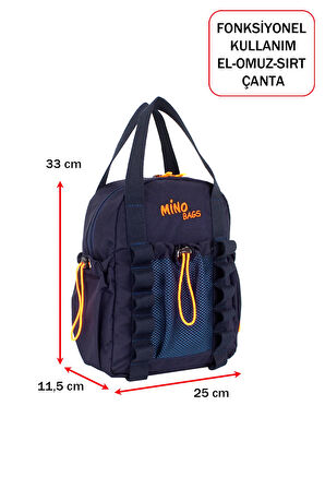 Fonksiyonel Ultra Hafif Lacivert Kadın Sırt Çanta El ve Omuzda Kullanım Yeni Nesil Su İtici Kumaş