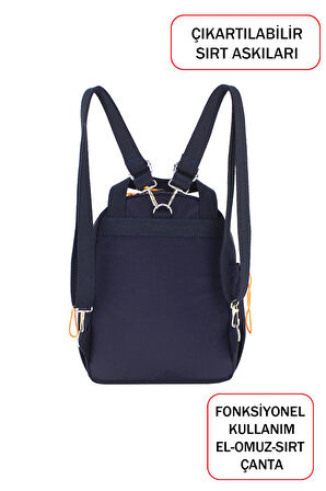 Fonksiyonel Ultra Hafif Lacivert Kadın Sırt Çanta El ve Omuzda Kullanım Yeni Nesil Su İtici Kumaş