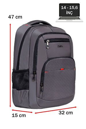 Usb Aparatlı Laptop Sırt Çantası 15,6 inç Geniş İç Hacim Darbe Emici Koruma Su Geçirmez Kumaş