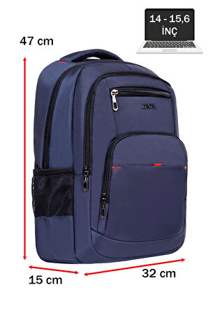 Usb Aparatlı Laptop Sırt Çantası 15,6 inç Geniş İç Hacim Darbe Emici Koruma Su Geçirmez Kumaş