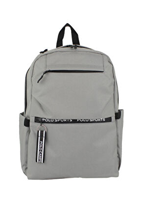 Gri Okul Sırt Çantası Ortaokul Lise Geniş İç Hacim Su Geçirmez Kumaş Yandan Cepli