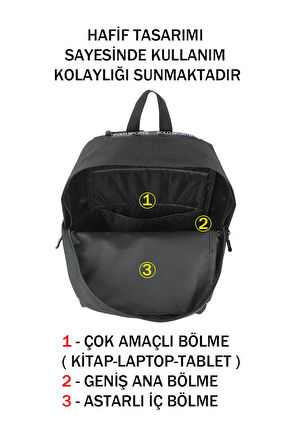 Mor Okul Sırt Çantası Ortaokul Lise Geniş İç Hacim Su Geçirmez Kumaş Yandan Cepli