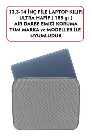 Dada Macbook Air Pro 13 & 13.3-14 inç File Laptop Kılıfı 185gr Tüm Marka ve Modeler İle Uyumludur Gri