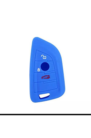 Bmw F15 G20 F48 F39 X5 X6 Uyumlu Üçgen Tip Silikon Anahtar Koruma Kılıfı Mavi Renk