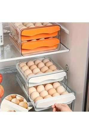 GALERIYO Yumurta Organizeri 2 Adet 15 'li Kapaklı Çekmeceli Düzenleyici Steril Yumurtalık