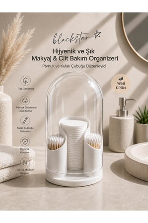 Galeriyo Toz Geçirmez Pamukluk & Kulak Çubuğu Düzenleyici Organizer Beyaz