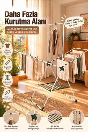 Perilla 17042 Violet Çamaşır Kurutmalığı Kurutma Askısı Metal Kurutmalık