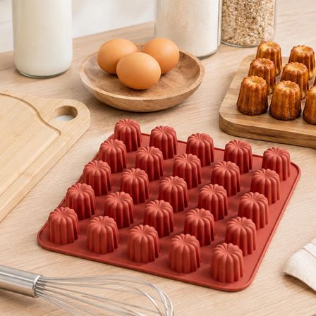 Porsima 30044 Silikon 25li Muffin kalıbı Çiçek kek kalıbı kalıbı Kiremit 24*24cm