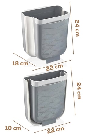 Porsima L-00869-2 Asılabilir Dolap İçi Düzenleyici Organizer Katlanabilir Çöp Kovası 